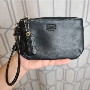 coach leather purse with wristband zip